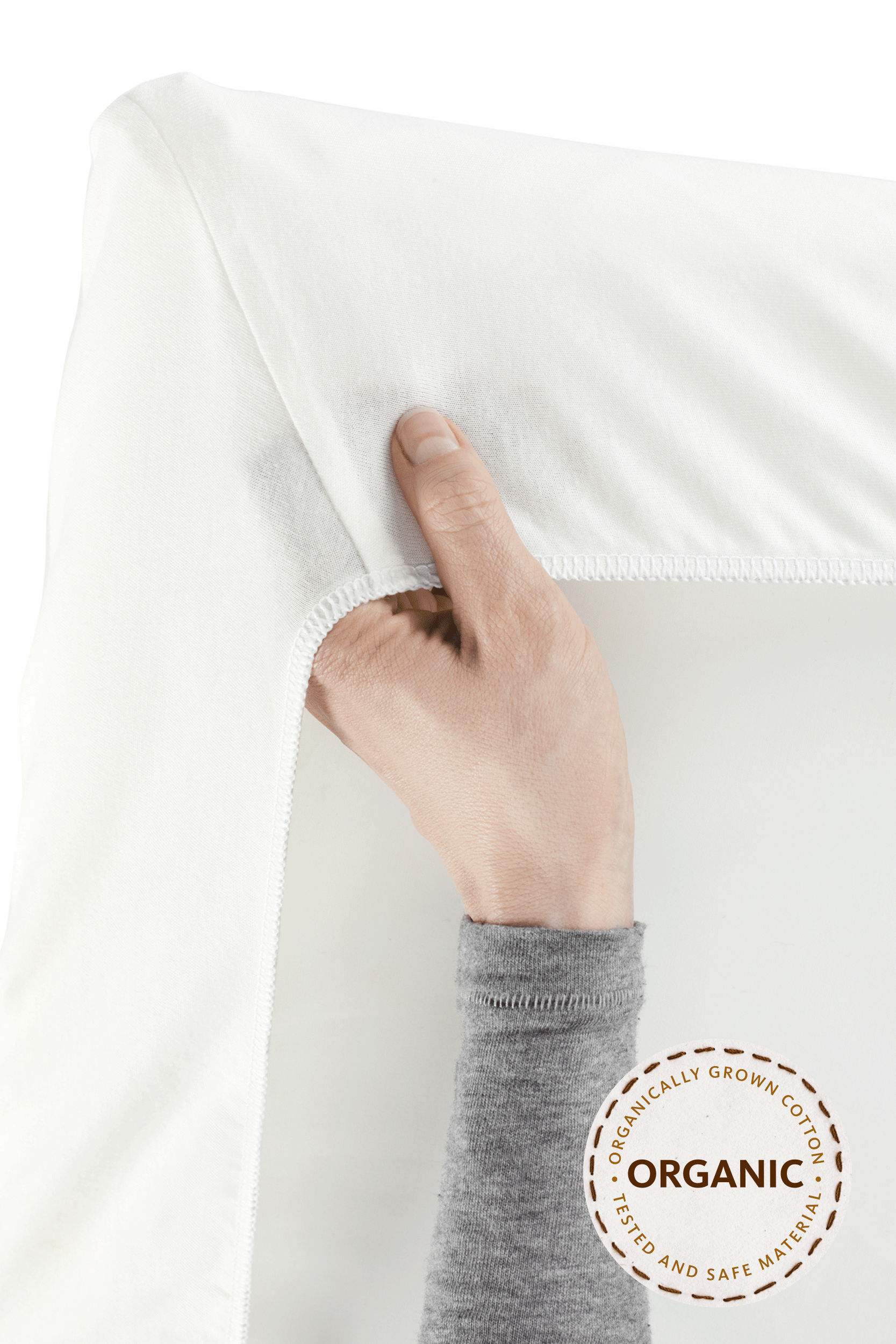 Fitted Sheet for Play Yard, White / Organic cotton